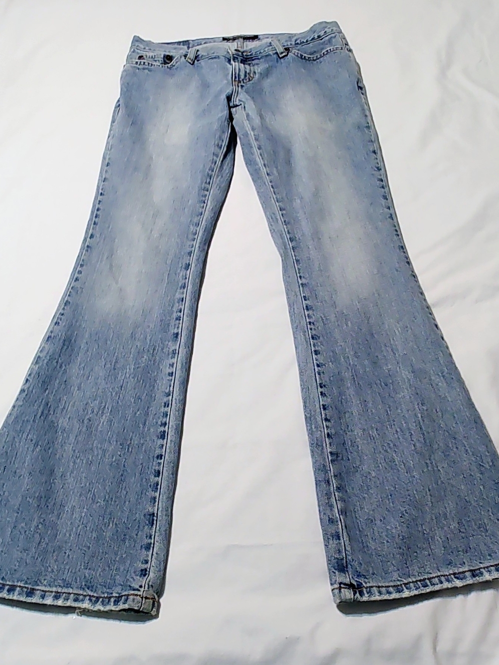 American Eagle Outfitters Y2K Low Rise Light Blue Flare Jeans
